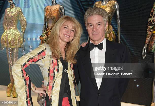 Avery Agnelli and John Frieda attend the Alexander McQueen: Savage Beauty Fashion Gala at the V&A, presented by American Express and Kering on March...