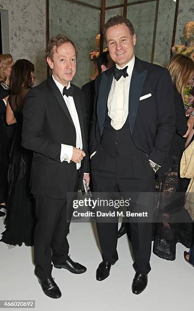 Geordie Greig and Viscount Rothermere attend the Alexander McQueen: Savage Beauty Fashion Gala at the V&A, presented by American Express and Kering...