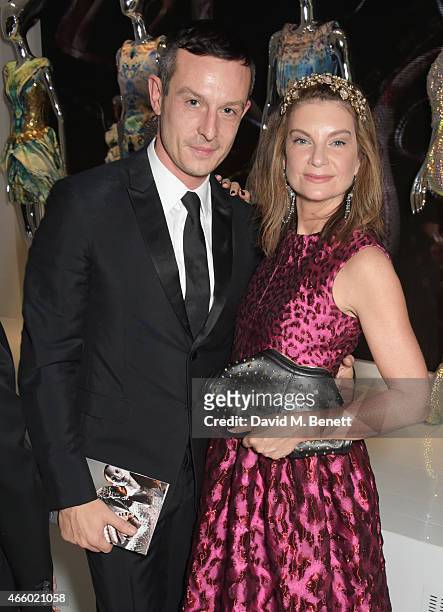 Jonathan Saunders and Natalie Massenet attend the Alexander McQueen: Savage Beauty Fashion Gala at the V&A, presented by American Express and Kering...