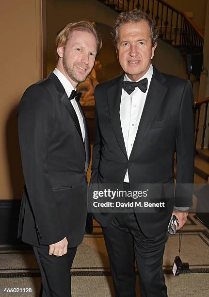 Jan Olesen and Mario Testino attend the Alexander McQueen: Savage Beauty Fashion Gala at the V&A, presented by American Express and Kering on March...