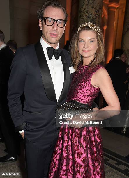 Erik Torstensson and Natalie Massenet attend the Alexander McQueen: Savage Beauty Fashion Gala at the V&A, presented by American Express and Kering...