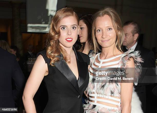 Princess Beatrice of York and Martha Ward attend the Alexander McQueen: Savage Beauty Fashion Gala at the V&A, presented by American Express and...