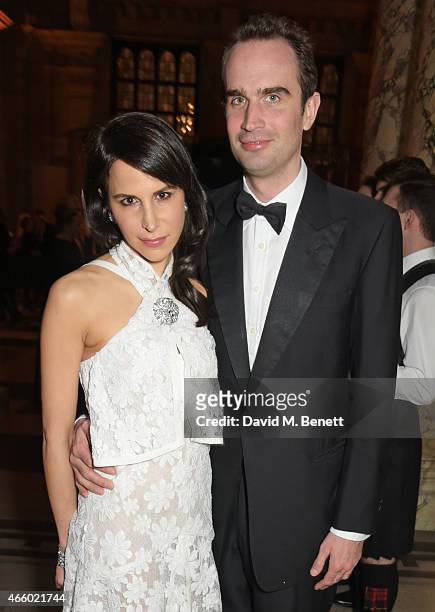 Caroline Sieber and Fritz von Westenholz attend the Alexander McQueen: Savage Beauty Fashion Gala at the V&A, presented by American Express and...
