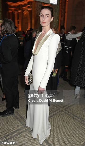 Erin O'Connor attends the Alexander McQueen: Savage Beauty Fashion Gala at the V&A, presented by American Express and Kering on March 12, 2015 in...