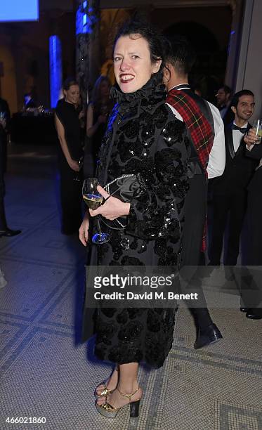 Katie Grand attends the Alexander McQueen: Savage Beauty Fashion Gala at the V&A, presented by American Express and Kering on March 12, 2015 in...