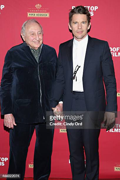 Seymour Bernstein and Ethan Hawke attend as Champagne Piper-Heidsieck and Rooftop Films present a special preview of Ethan Hawke's new documentary...
