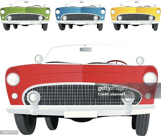 illustrazioni stock, clip art, cartoni animati e icone di tendenza di noleggio auto - auto convertibile