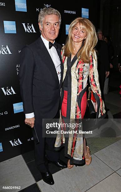 John Frieda and Avery Agnelli arrive at the Alexander McQueen: Savage Beauty Fashion Gala at the V&A, presented by American Express and Kering on...