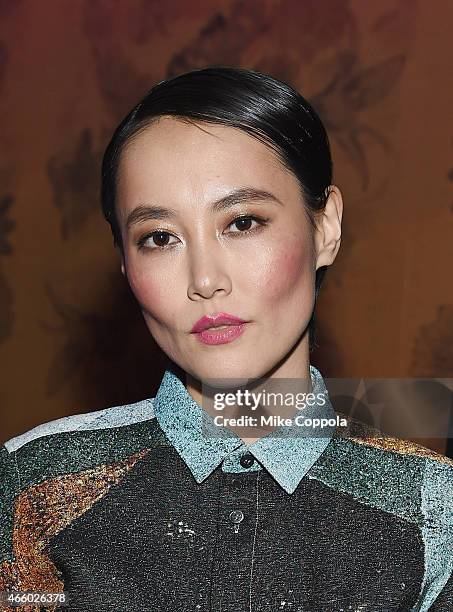 Actress Rinko Kikuchi attends The Cinema Society Screening Of "Kumiko: The Treasure Hunter" After Party at Beautique on March 12, 2015 in New York...