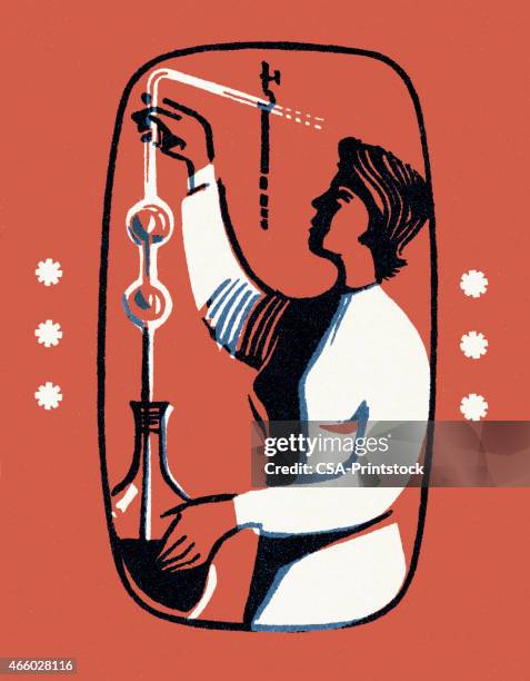 scientist in laboratory - data scientists stock illustrations