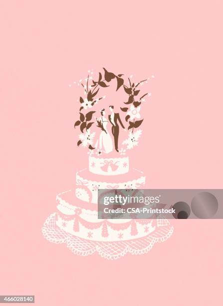 wedding cake - commitment stock illustrations