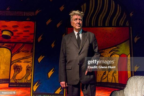 Artist David Lynch at the opening of his exhibition: Between Two Worlds at Gallery of Modern Art on March 13, 2015 in Brisbane, Australia. Lynch is...