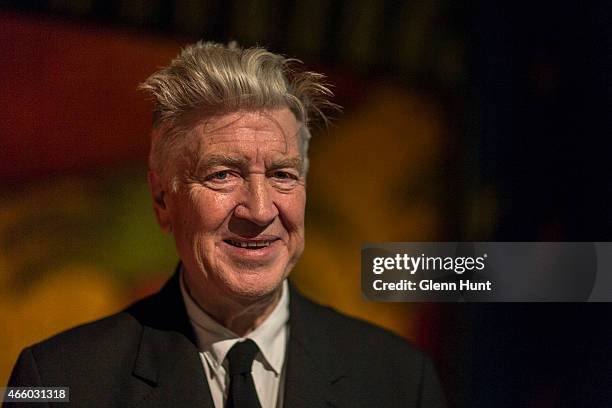 Artist David Lynch at the opening of his exhibition: Between Two Worlds at Gallery of Modern Art on March 13, 2015 in Brisbane, Australia. Lynch is...