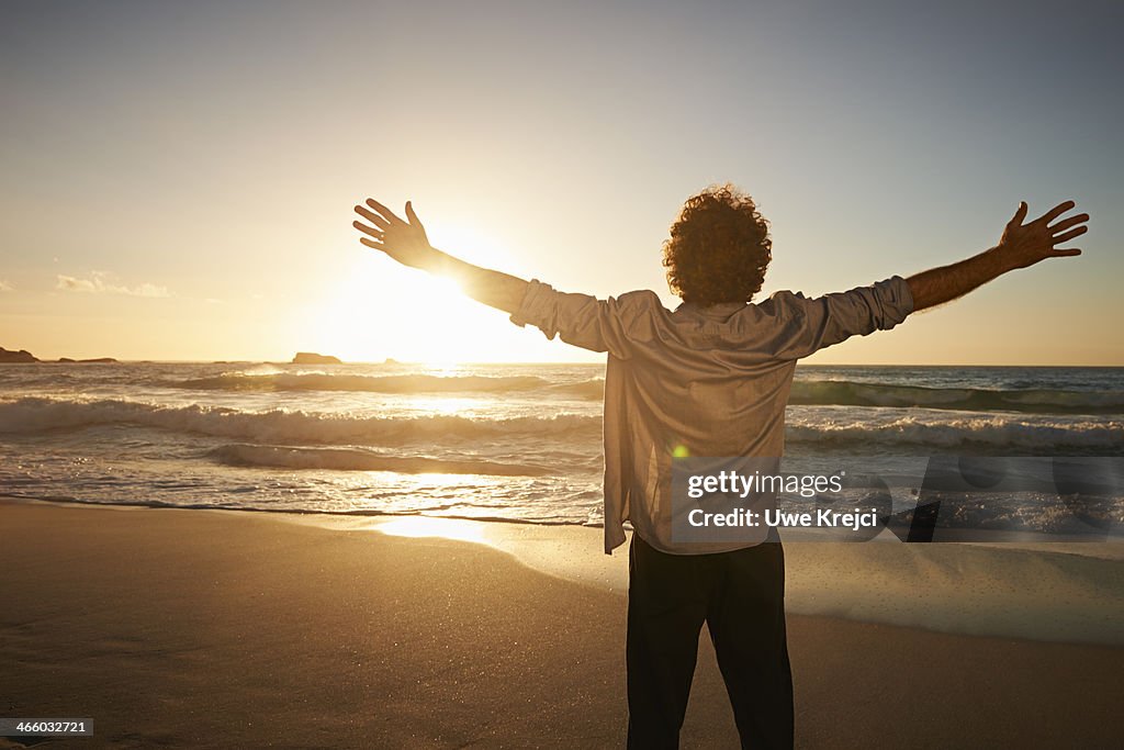 Man relaxing by the sea