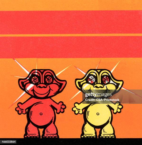 trolls - good luck dolls stock illustrations