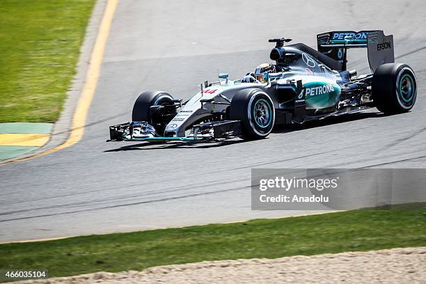 Nico Rosberg from the Mercedes AMG Petronas F1 Team is seen during the Friday Practice session at the Rolex Australian Formula 1 Grand Prix, Albert...