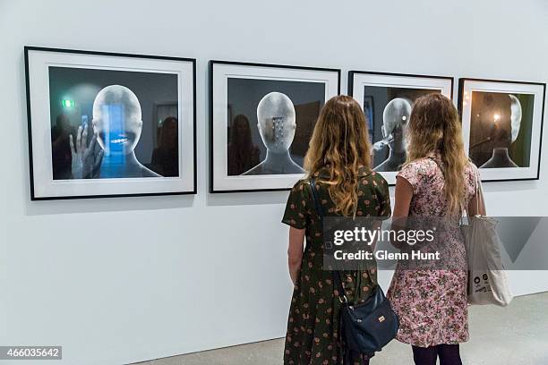 General view at the David Lynch exhibition: Between Two Worlds at Gallery of Modern Art on March 13, 2015 in Brisbane, Australia. Lynch is the...