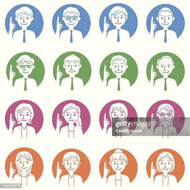 business people pointing - shirt and tie stock illustrations