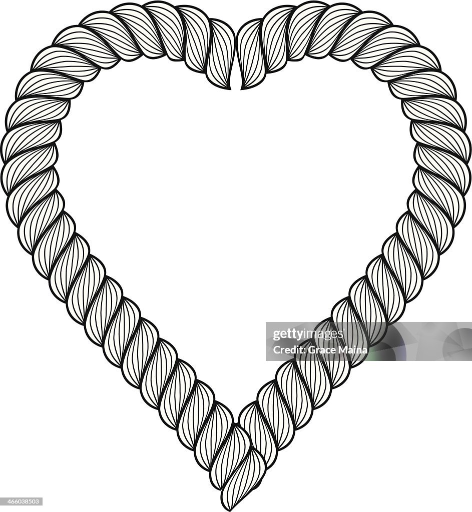 Grey Rope Heart Rope Heart Vector
