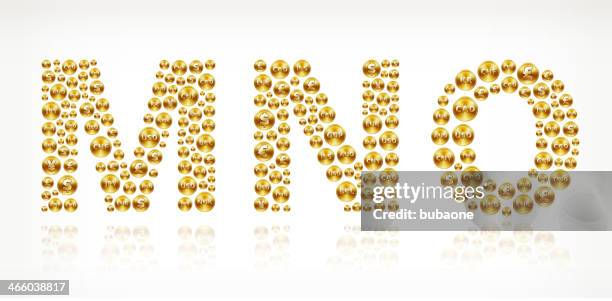 ilustraciones, imágenes clip art, dibujos animados e iconos de stock de moneda mno en oro de botones - letra m