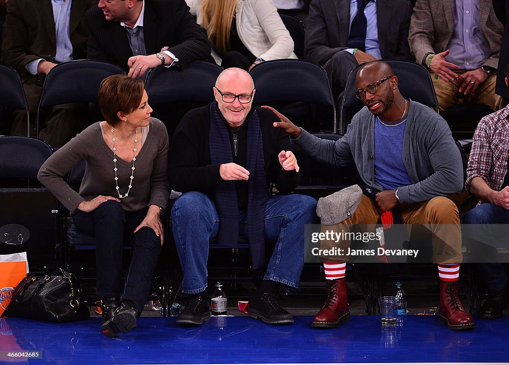 Celebrities Attend The Cleveland Cavaliers Vs New York Knicks Game