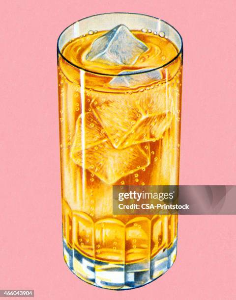 getränk mit eis - schottischer whisky stock-grafiken, -clipart, -cartoons und -symbole