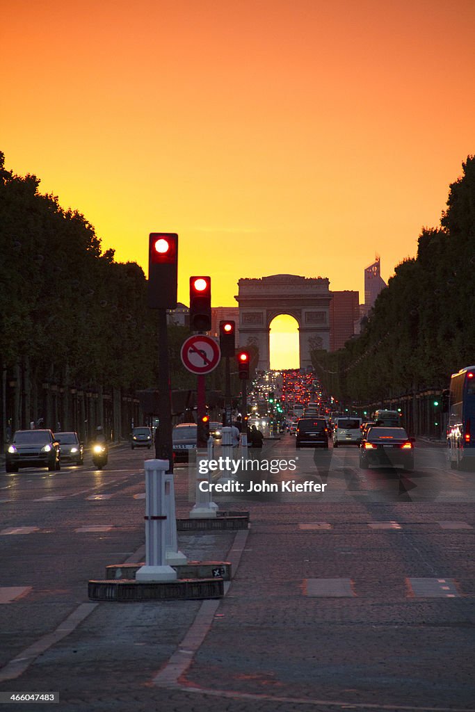 Arch de Triomphe at sunset