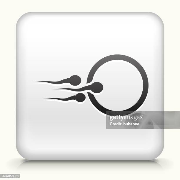 square button with sperm and egg - artificial insemination stock illustrations