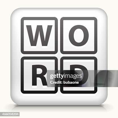 Square Button with Word Game Square Button with Word Game