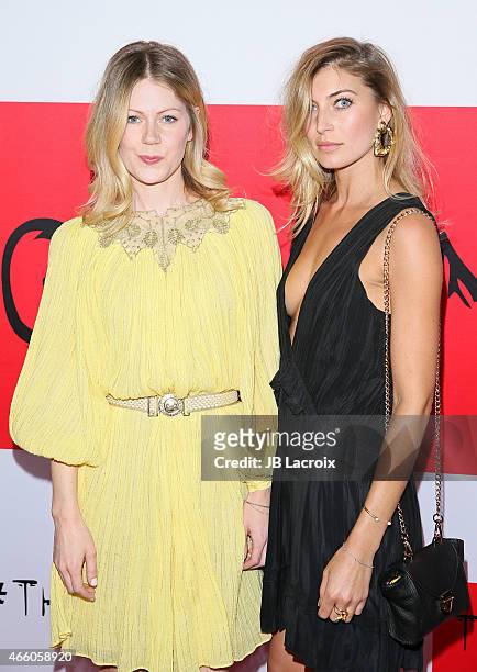 Hanna Alstrom and Cissi Forss attend the premiere of Open Road Films' 'The Gunman' at Regal Cinemas L.A. Live on March 12, 2015 in Los Angeles,...