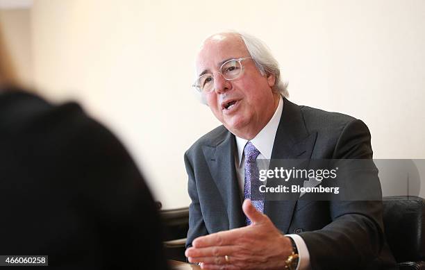 Frank Abagnale, a security expert for the FBI, gestures as he speaks during an interview in London, U.K., on Wednesday, March 11, 2015. Abagnale, who...
