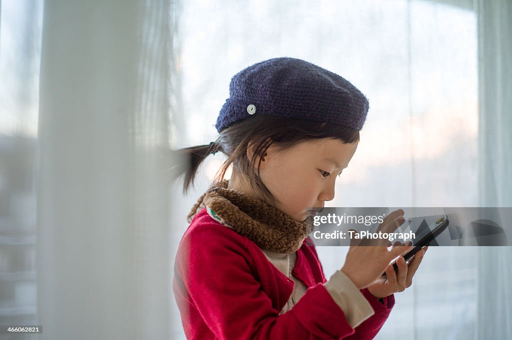 Girl using smart phone