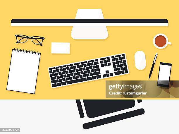 büro-schreibtisch - desk organizer stock-grafiken, -clipart, -cartoons und -symbole