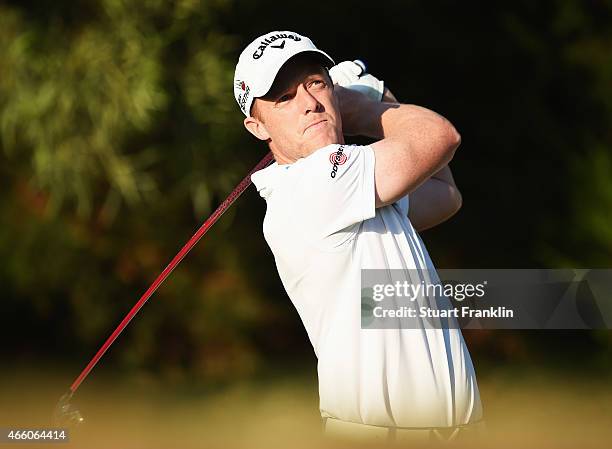 David Horsey of England plays a shot during the second round of the Tshwane Open at Pretoria Country Club on March 13, 2015 in Pretoria, South Africa.