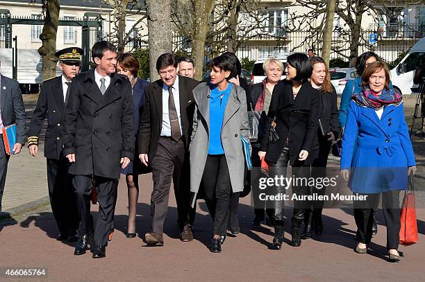 French Prime Minister, Manuel Valls, Patrick Kanner, French Minister of Urban Affairs, Youth and Sport, Najat Vallaud-Belkacem, French Minister of...