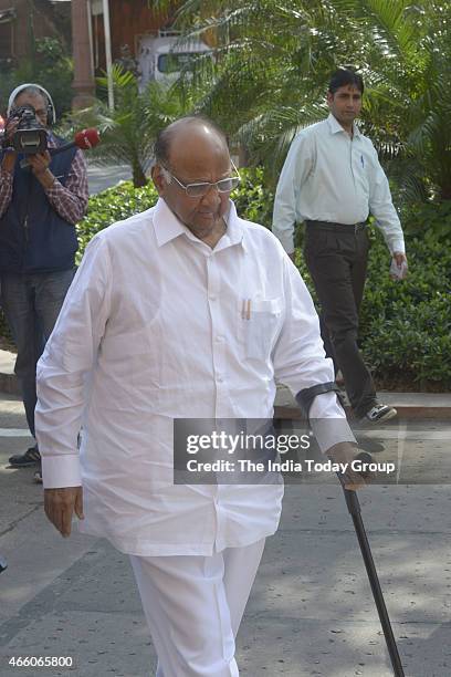 Sharad Pawar at Parliament during Parliament Budget Session.