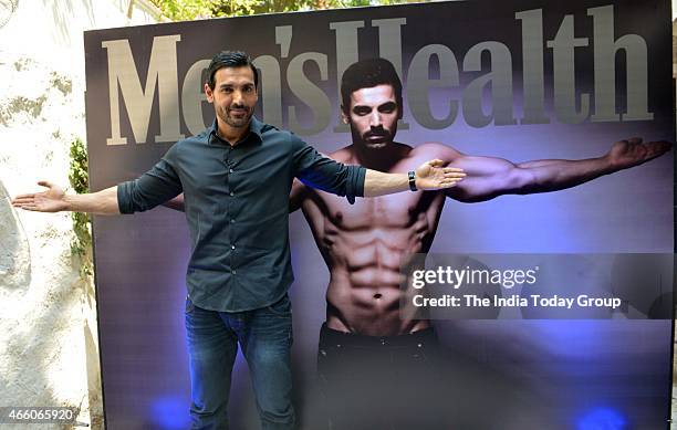 John Abraham at the cover launch of Mens Health magazine featuring him in the latest issue.