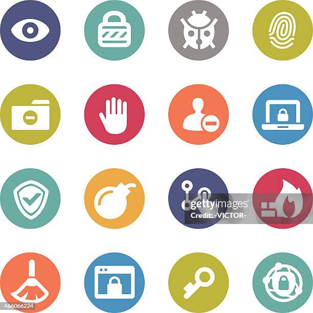 network and security icons - circle series - keyboard button stock illustrations