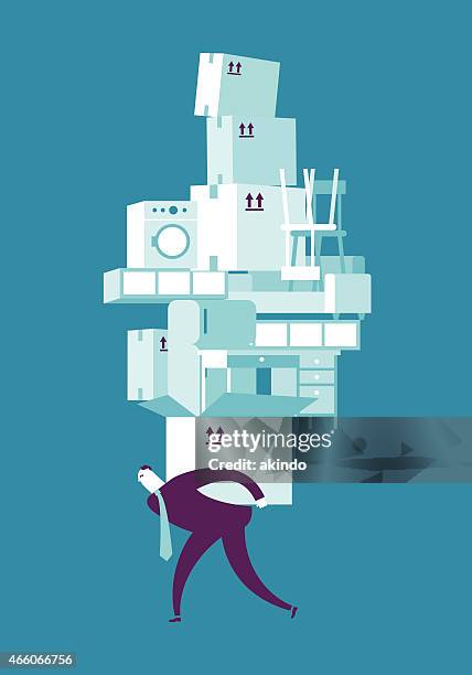 moving house - lagermitarbeiter stock-grafiken, -clipart, -cartoons und -symbole