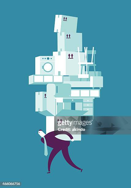 moving house - moving office stock illustrations