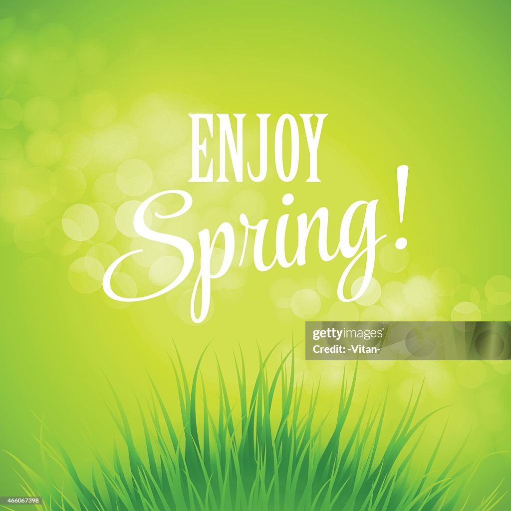 Spring Vector Background With Green Grass High-Res Vector Graphic ...