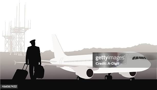 stockillustraties, clipart, cartoons en iconen met commercialpilot - piloot