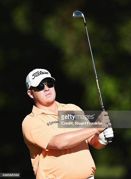 George Coetzee of South Africa plays a shot during the second round of the Tshwane Open at Pretoria Country Club on March 13, 2015 in Pretoria, South...