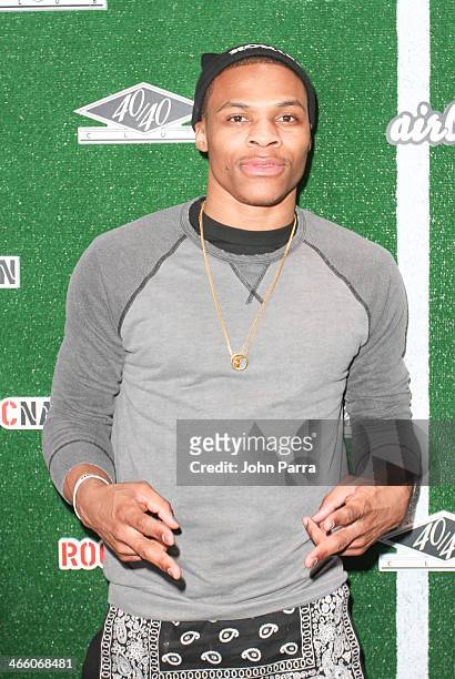 Russell Westbrook attends the Roc Nation Sports & Airbnb Present Welcome to New York At the 40/40 club on January 30, 2014 in New York City.
