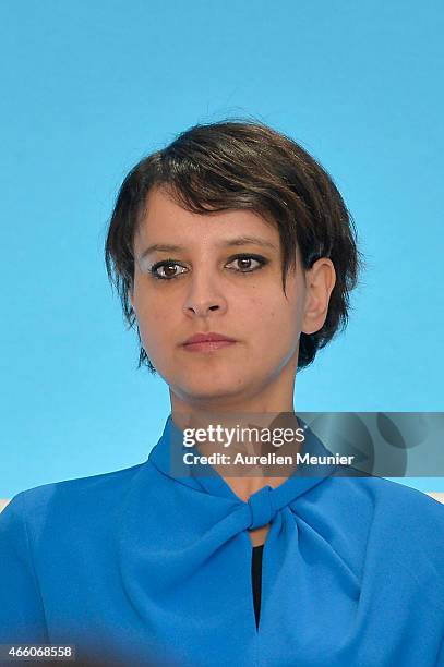 Najat Vallaud-Belkacem , French Minister of National Education, Higher Education visits the prefecture of Aisne on March 13, 2015 in Laon, France....