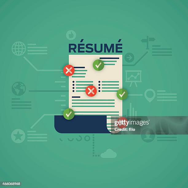 flat design resume - customized stock illustrations