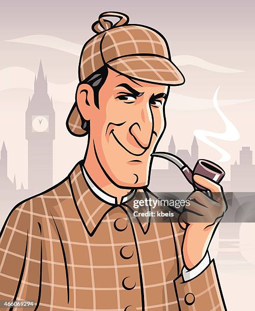 sherlock holmes in london - guard tower stock illustrations