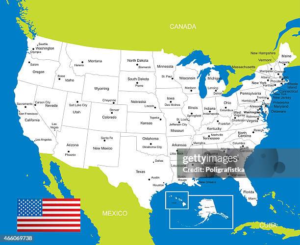 map of usa - midwest region map stock illustrations