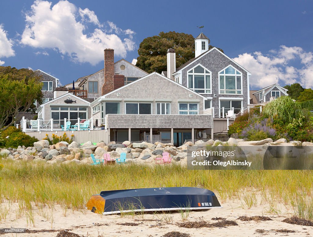 Luxury New England Waterfront House, Chatham, Cape Cod, Massachusetts, USA.