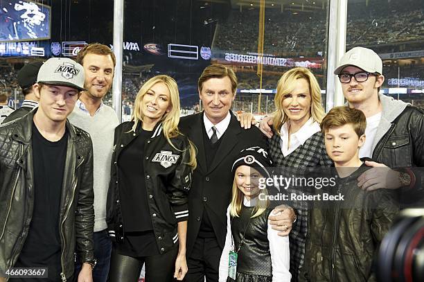 Stadium Series: Ty Gretzky, golfer Dustin Johnson, Paulina Gretzky, Emma Gretzky, Janet Jones Gretzky former Los Angeles Kings player Wayne Gretzky,...